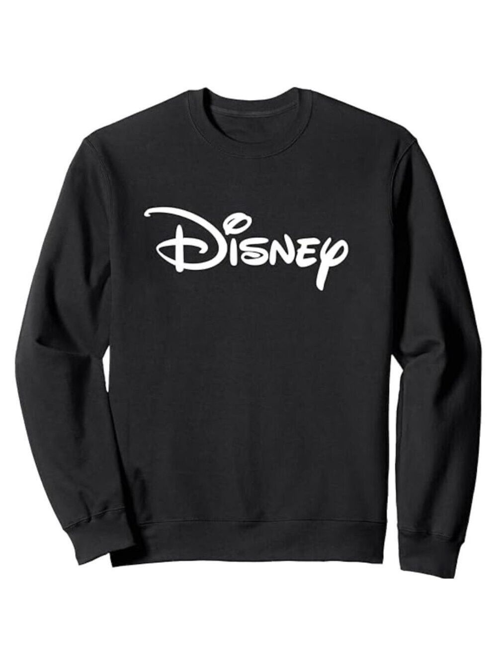 Disney Black with Silver Logo Long Sleeve Unisex Sweatshirt